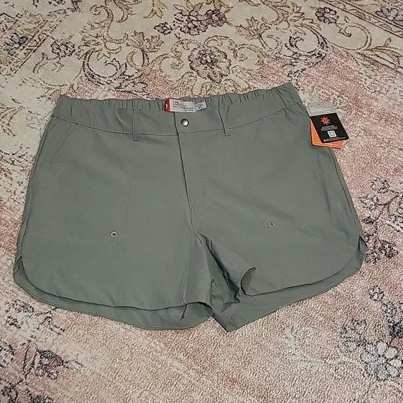 The American Outdoors for Women Green Elastic Waist SPF 30 Shorts Hiking Size XL - Picture 1 of 13